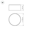 LED fixture SP-RONDO-140B-18W 3000K BK