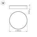 LED fixture SP-RONDO-250B-30W 6000K BK