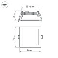 LED fixture LT-S96x96WH 6W 6000K WH