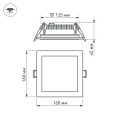 LED fixture LT-S160x160WH 12W 3000K WH