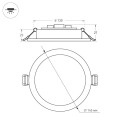 LED fixture DL-BL145-12W 6000K WH