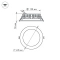 LED fixture LTD-145WH-FROST-16W 6000K WH