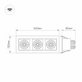 LED fixture CL-KARDAN-S260x102-3x9W 4000K WH-BK