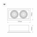 LED fixture CL-KARDAN-S375x190-2x25W 6000K WH-BK