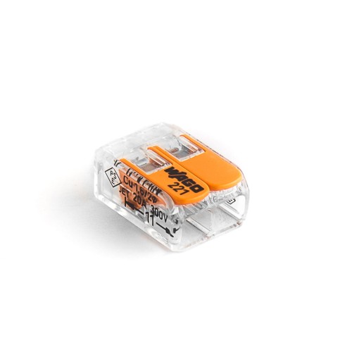 Cable connector 2x4mm2 TRANSPARENT