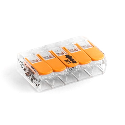 Cable connector 5x4mm2 TRANSPARENT