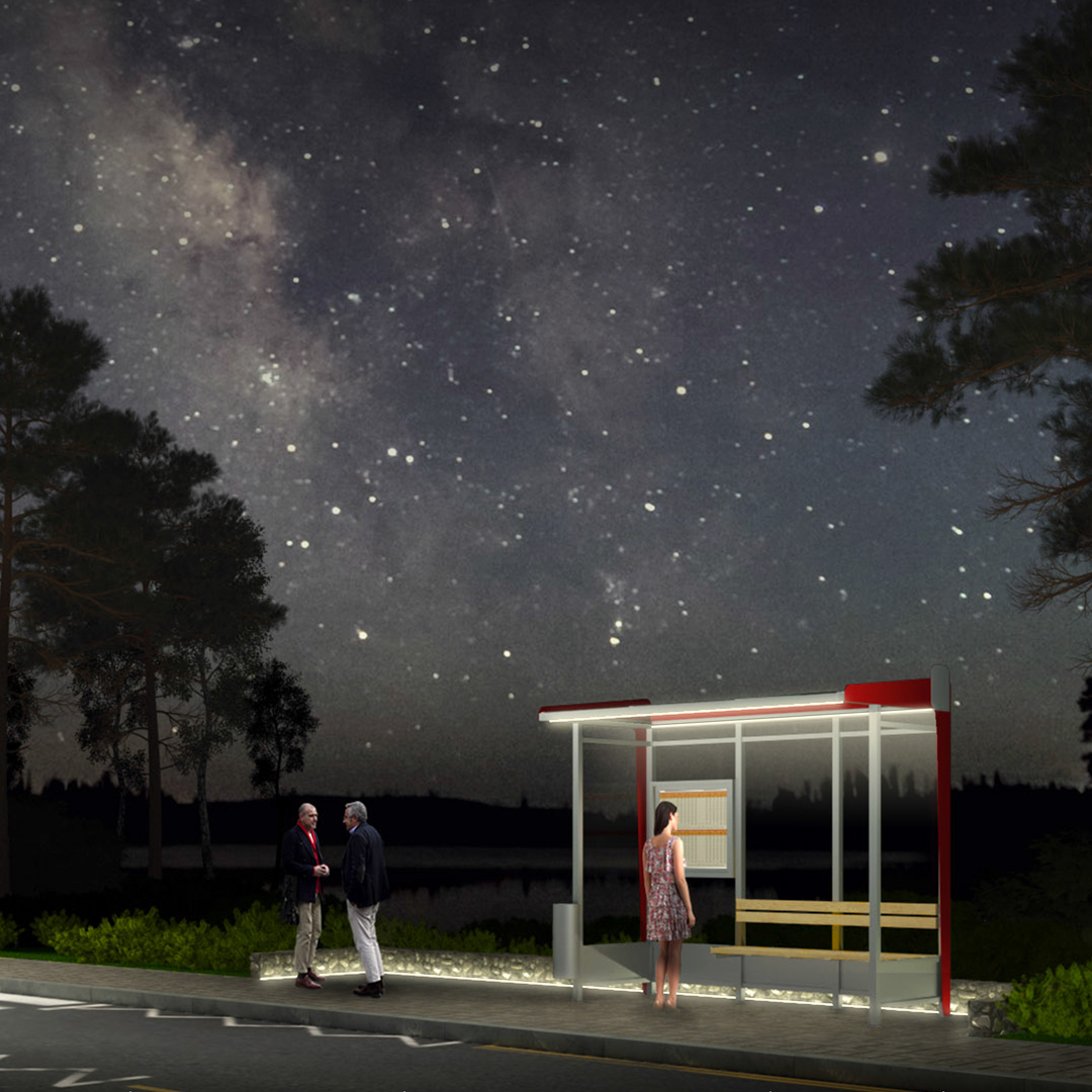 Lighting of the bus shelter